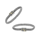 ABG-1093-S-7.5" Sterling Silver Bracelet With 18K Gold Jewelry Bali Designs Inc